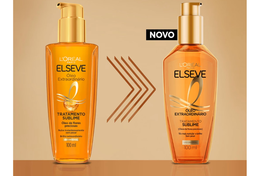 Duas embalagens do óleo capilar L'Oréal Paris Elseve Óleo Extraordinário